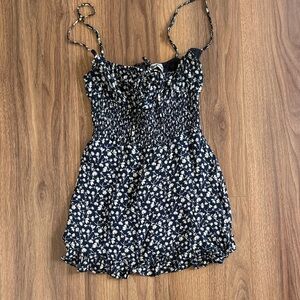 Reformation Navy Floral Camisole